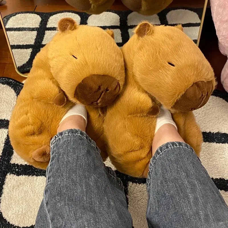 Women'S Shoes For Fall - ความแปลกใหม่ capybara รองเท้าแตะ unisex สัตว์สไลด์รองเท้าผู้หญิงน่ารัก fuzzy