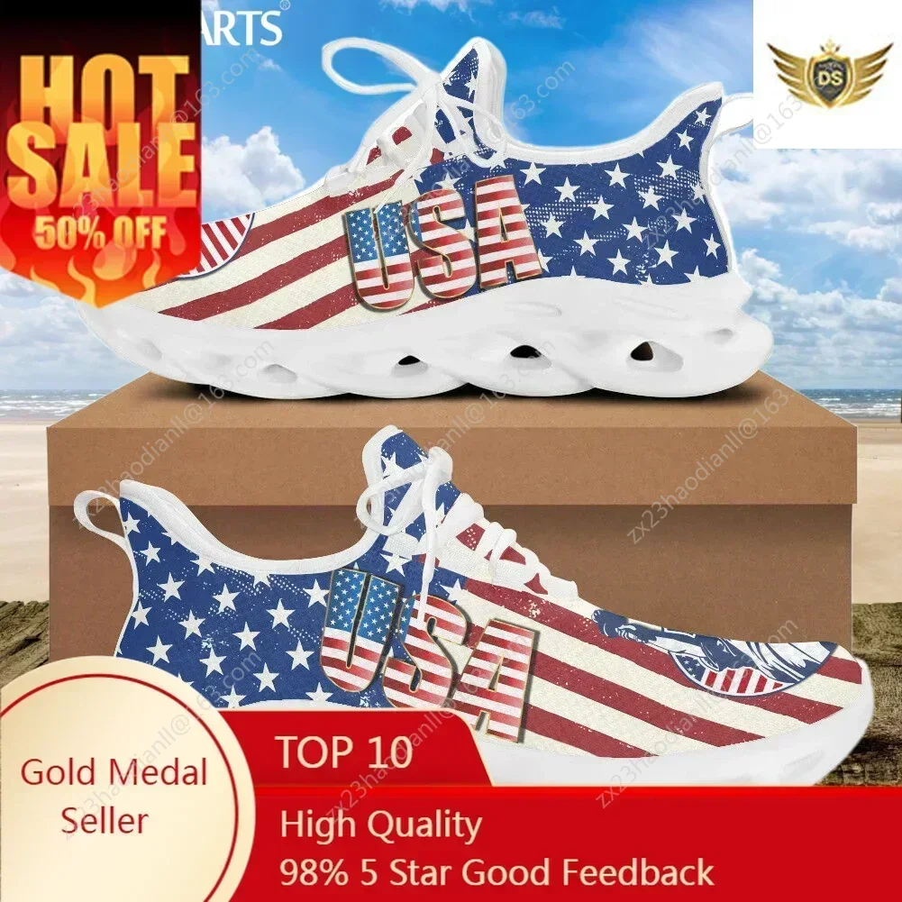Women'S Shoes Liberty - 7.4 รองเท้าส้นเตี้ยพิมพ์ลายธงชาติอเมริกันสำหรับผู้หญิง รองเท้าผ้าใบสุดเท่สำหรับผู้หญิง ฤดูใบไม้ผลิ ฤดูร้อน รองเท้าผู้หญิง