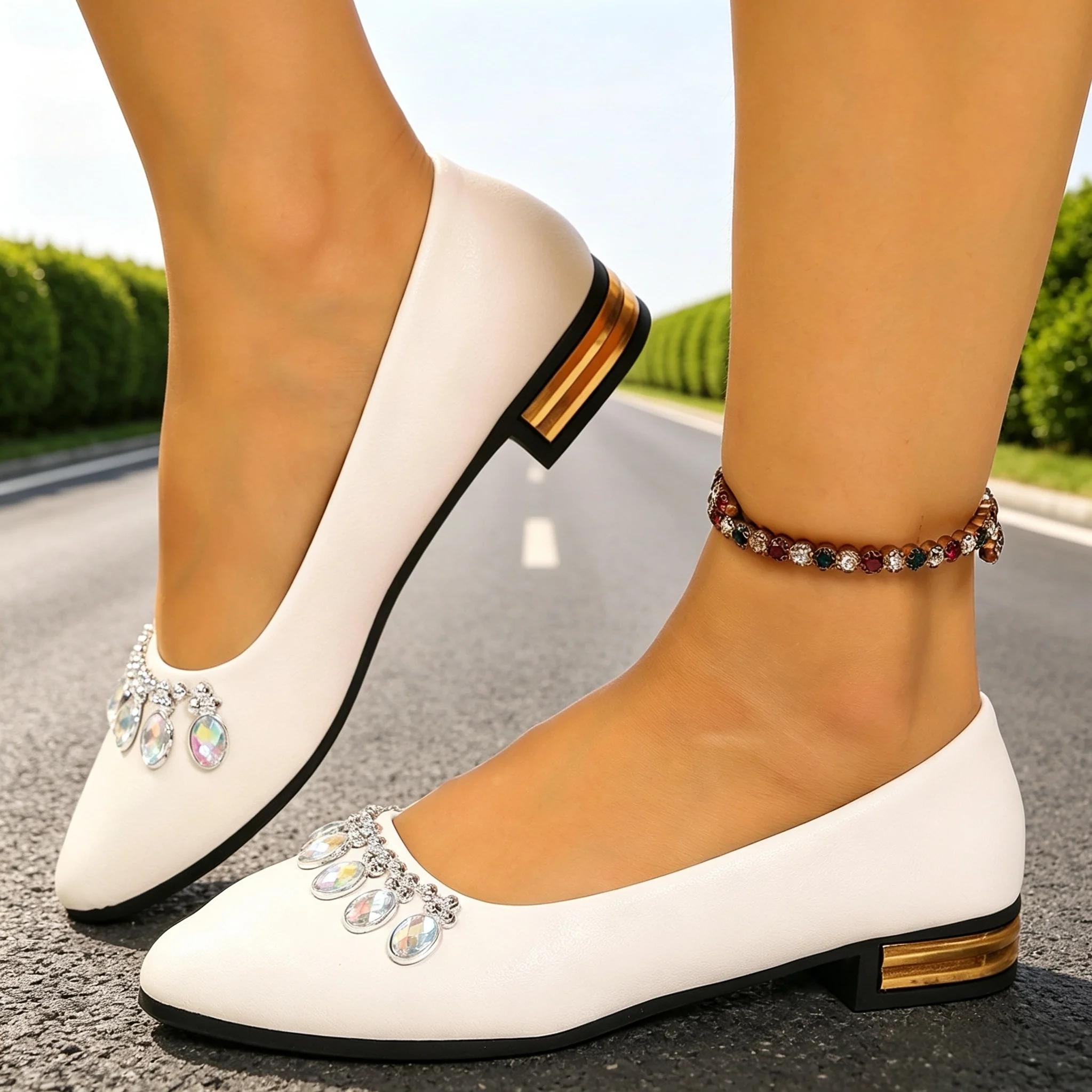 Women'S Shoes Quality - รองเท้าส้นแบนสำหรับผู้หญิง หัวแหลม รองเท้าบัลเลต์ ไซส์ใหญ่ รองเท้าผ้าใบส้นแบนคุณภาพสูง แฟชั่น