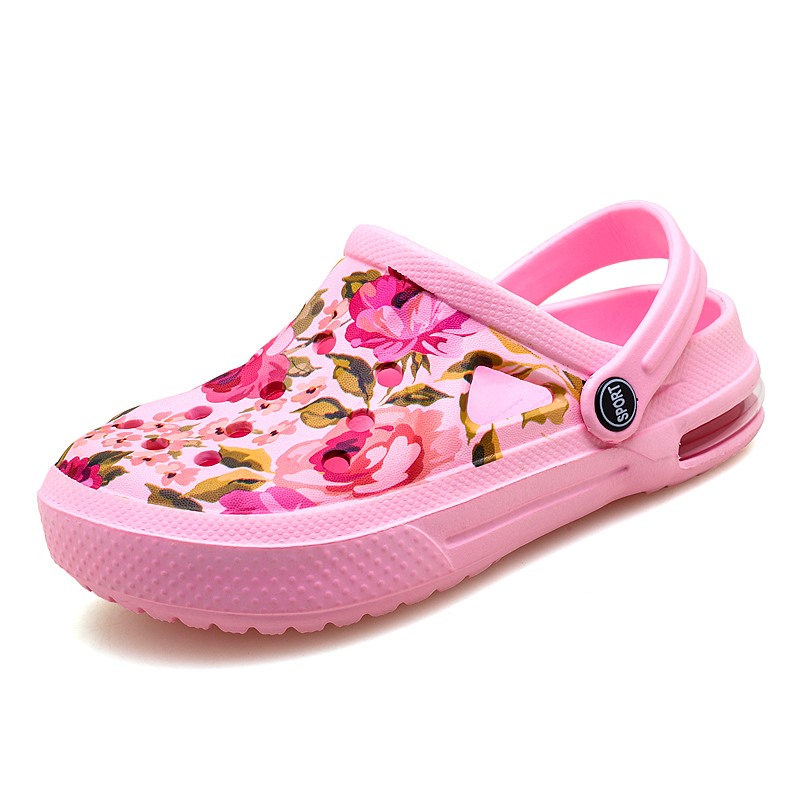 Women'S Shoes Crocs - ฤดูร้อนผู้หญิงดอกไม้ Graffiti Clogs รองเท้าแตะน่ารักรองเท้าผู้ชายรองเท้าแตะคู่ Air Cushion