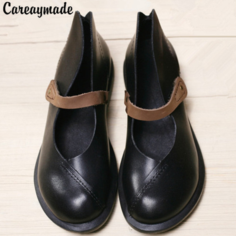 Women'S Shoes Quality - Careaymade-ใหม่ครึ่งข้อเท้าสั้นผู้หญิงหนังแท้รถจักรยานยนต์รองเท้าผู้หญิงฤดูใบไม้ผลิรองเท้า Ma Ding รองเท้า,size4.5-10