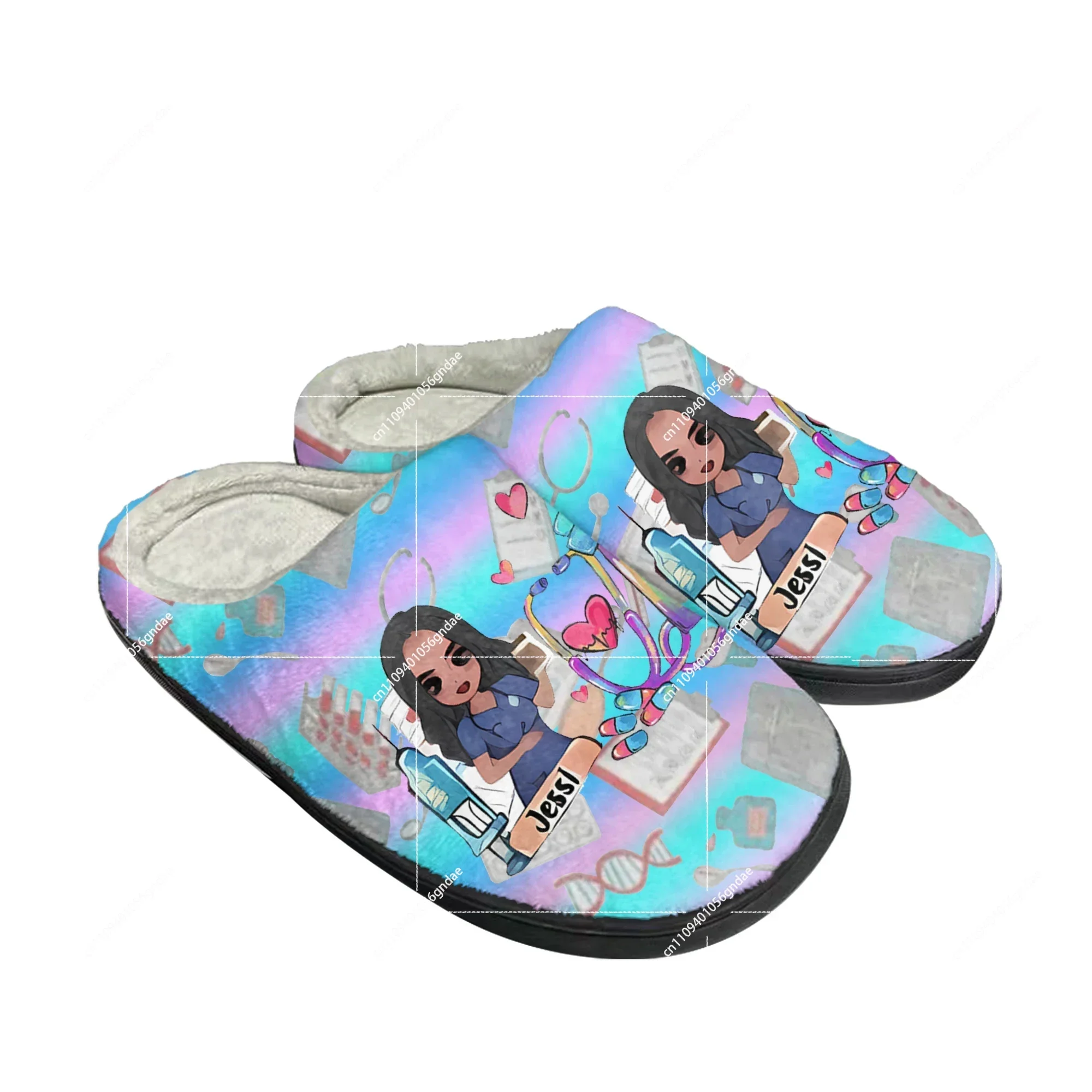 Women'S Shoes Nursing - รองเท้าแตะผ้าฝ้ายลายการ์ตูนพยาบาลน่ารัก สำหรับผู้ชาย ผู้หญิง วัยรุ่น ใส่ในบ้าน นุ่มสบาย