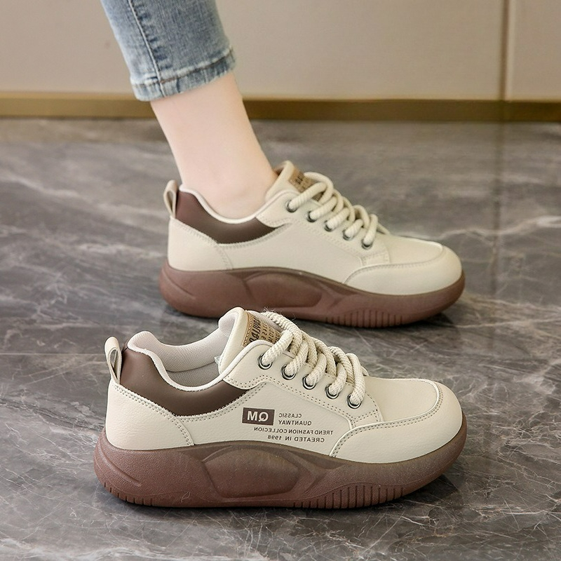Women Shoes Size Chart - รองเท้าผ้าใบสีขาวสำหรับเด็กผู้หญิง รองเท้าพื้นหนาเพิ่มความสูงสำหรับนักเรียน รองเท้ากีฬาสำหรับใส่กลางแจ้ง รองเท้าลำลองสำหรับผู้หญิงที่เข้าชุดกับเสื้อผ้า