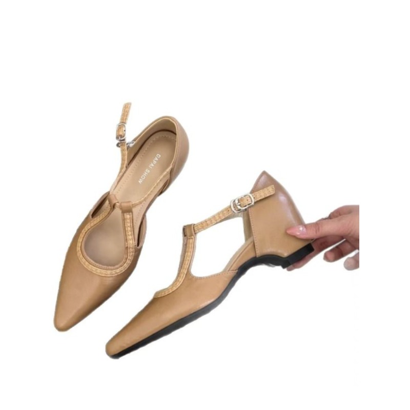 Women'S Shoes Burgundy - รองเท้าส้นสูงสีเหลืองแบบ T-Strap หนังแก้ว ยี่ห้อ 2026Will&Zest สำหรับ