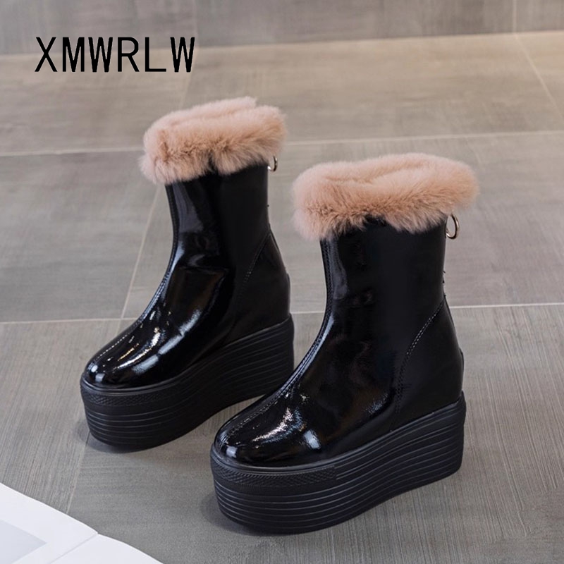 Women Shoes Size Chart - รองเท้าบูทหิมะผู้หญิง XMWRLW 2025 หนังแก้วแฟชั่น ส้นสูง รองเท้าบูทข้อเท้าบุขนอุ่น