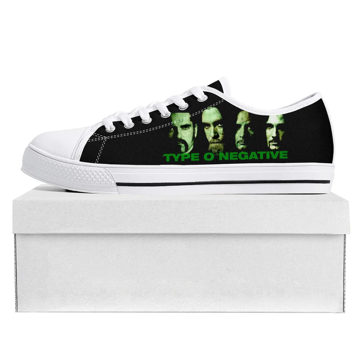 Women Shoes Types - รองเท้าผ้าใบคุณภาพสูงทรงโลว์ท็อป ลายวงดนตรี Type O Negative Metal