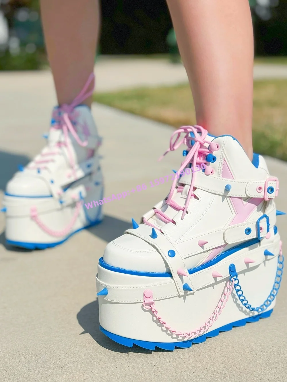 ลูกไม้สีดําสีชมพูเข็มขัดค้างคา - Women Shoes Size Chart บทวิจารณ์และราคา