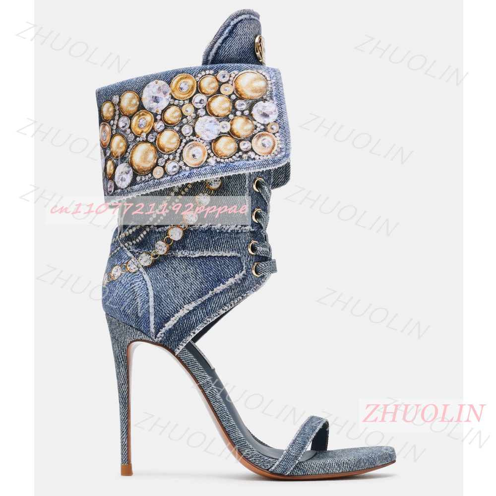 รองเท้าส้นสูงสตรีสีน้ำเงินเดนิ - Kids Shoes Women บทวิจารณ์และราคา