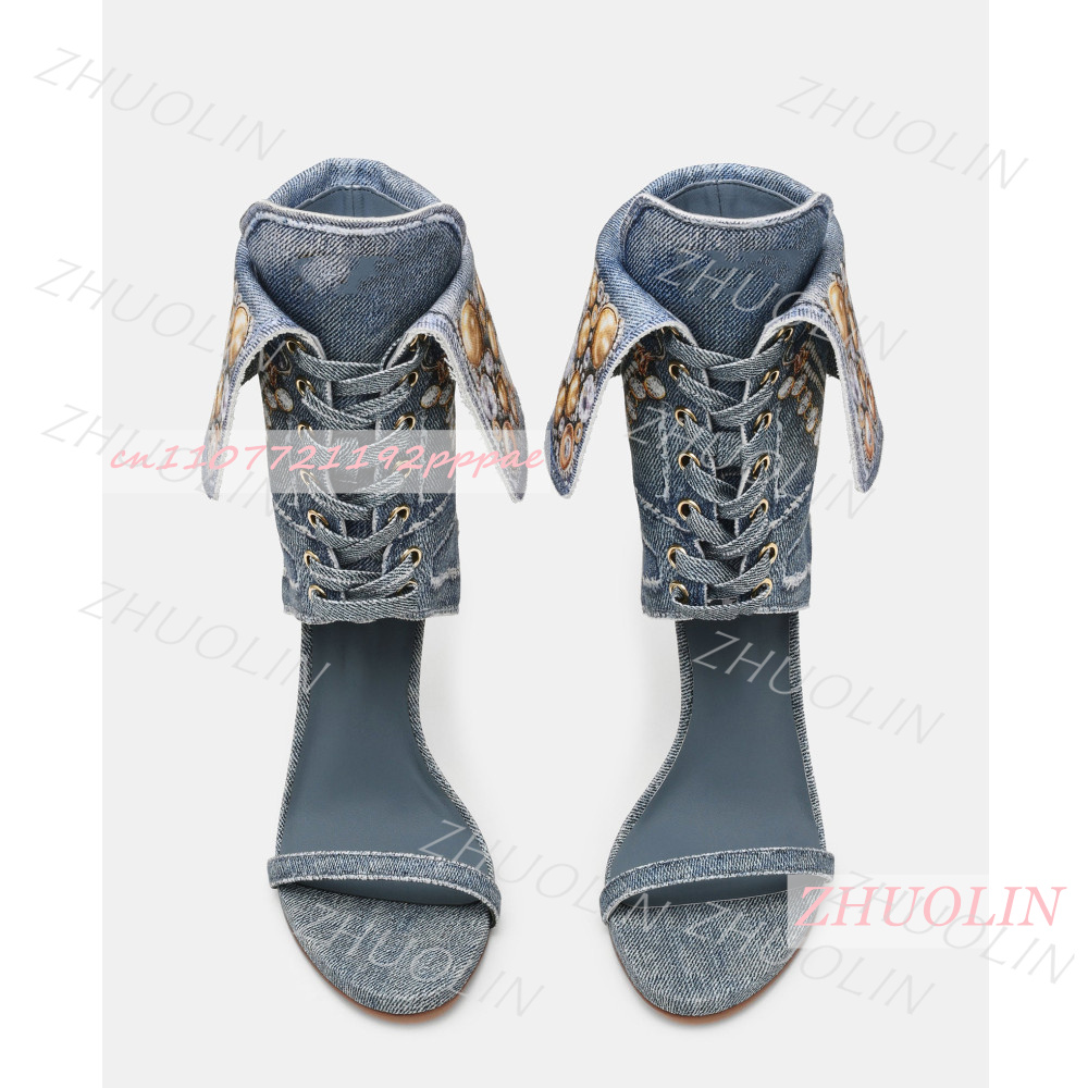 รองเท้าส้นสูงสตรีสีน้ำเงินเดนิ - Kids Shoes Women บทวิจารณ์และราคา