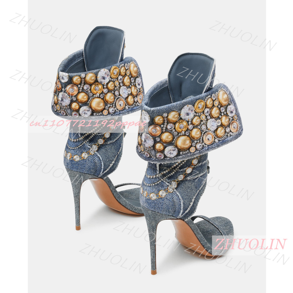 รองเท้าส้นสูงสตรีสีน้ำเงินเดนิ - Kids Shoes Women บทวิจารณ์และราคา