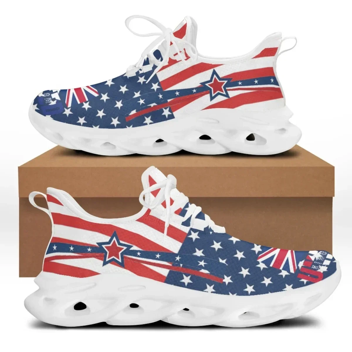 7.4 รองเท้าส้นเตี้ยพิมพ์ลายธงช - Women'S Shoes Liberty บทวิจารณ์และราคา