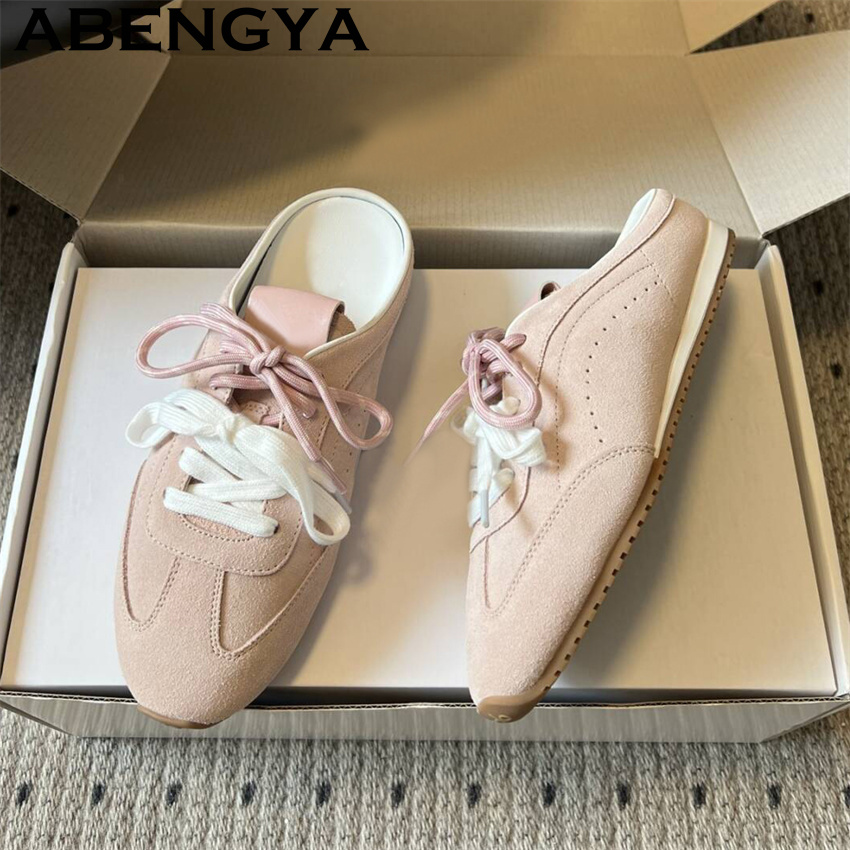 รองเท้าสลิปเปอร์แบบผูกเชือกสำห - Kids Shoes Women บทวิจารณ์และราคา