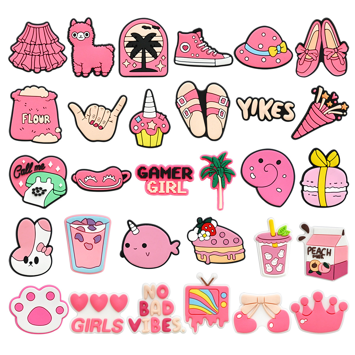 Cute Pink Shoe Charms Decorati - Women'S Shoes Crocs บทวิจารณ์และราคา