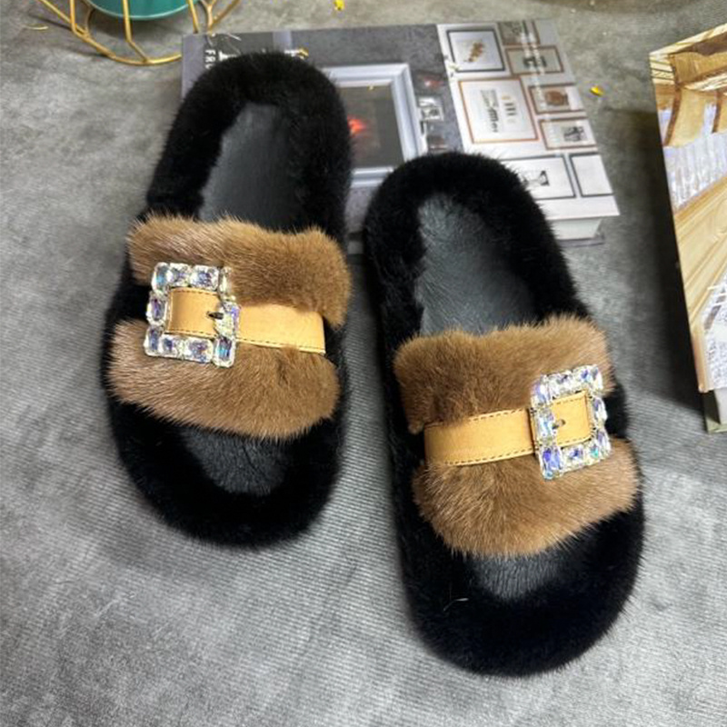รองเท้าแตะขนมิงค์แท้สำหรับผู้ห - Women Shoes Mules บทวิจารณ์และราคา