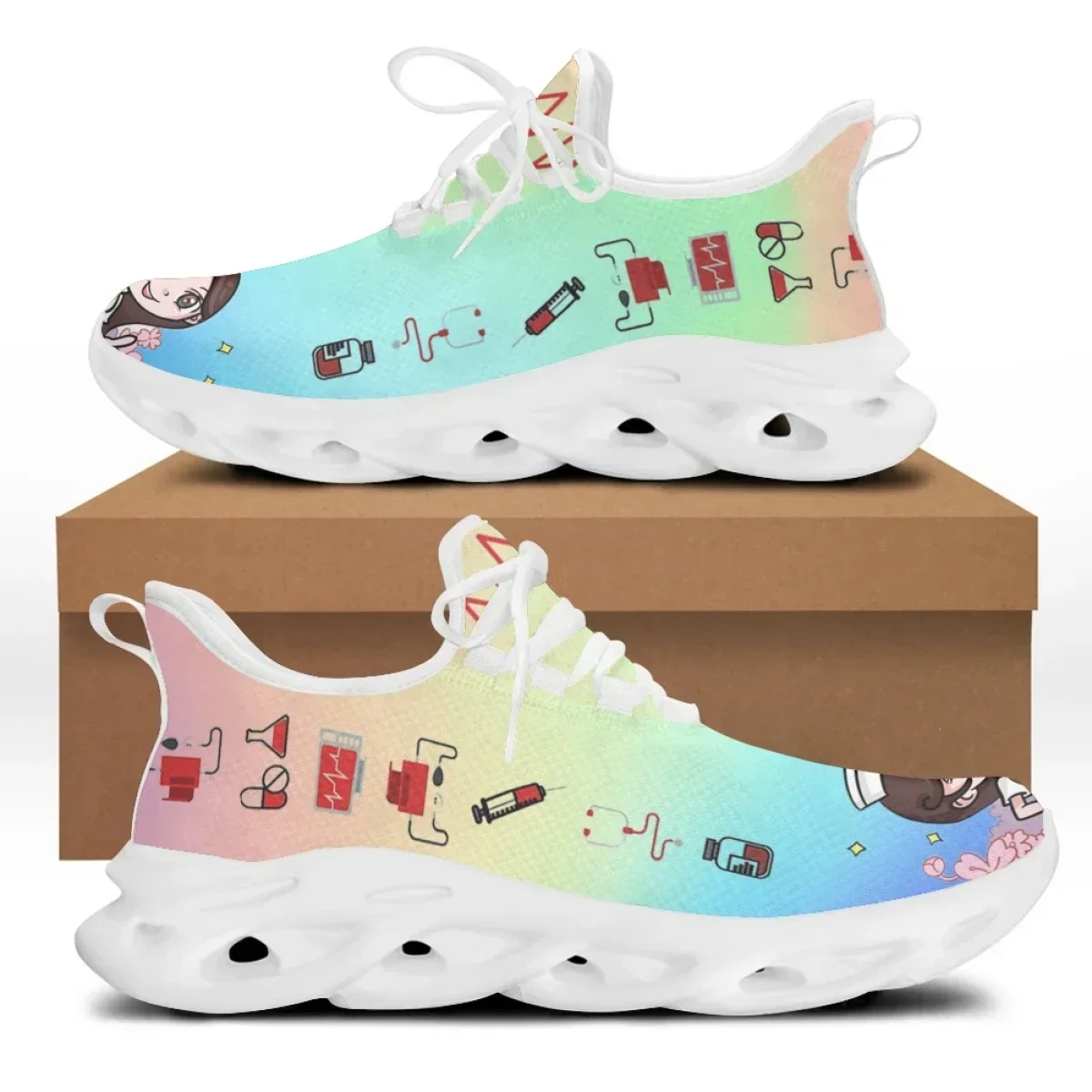 รองเท้าพยาบาลลายพิมพ์ทางการแพท - Women'S Shoes Nursing บทวิจารณ์และราคา
