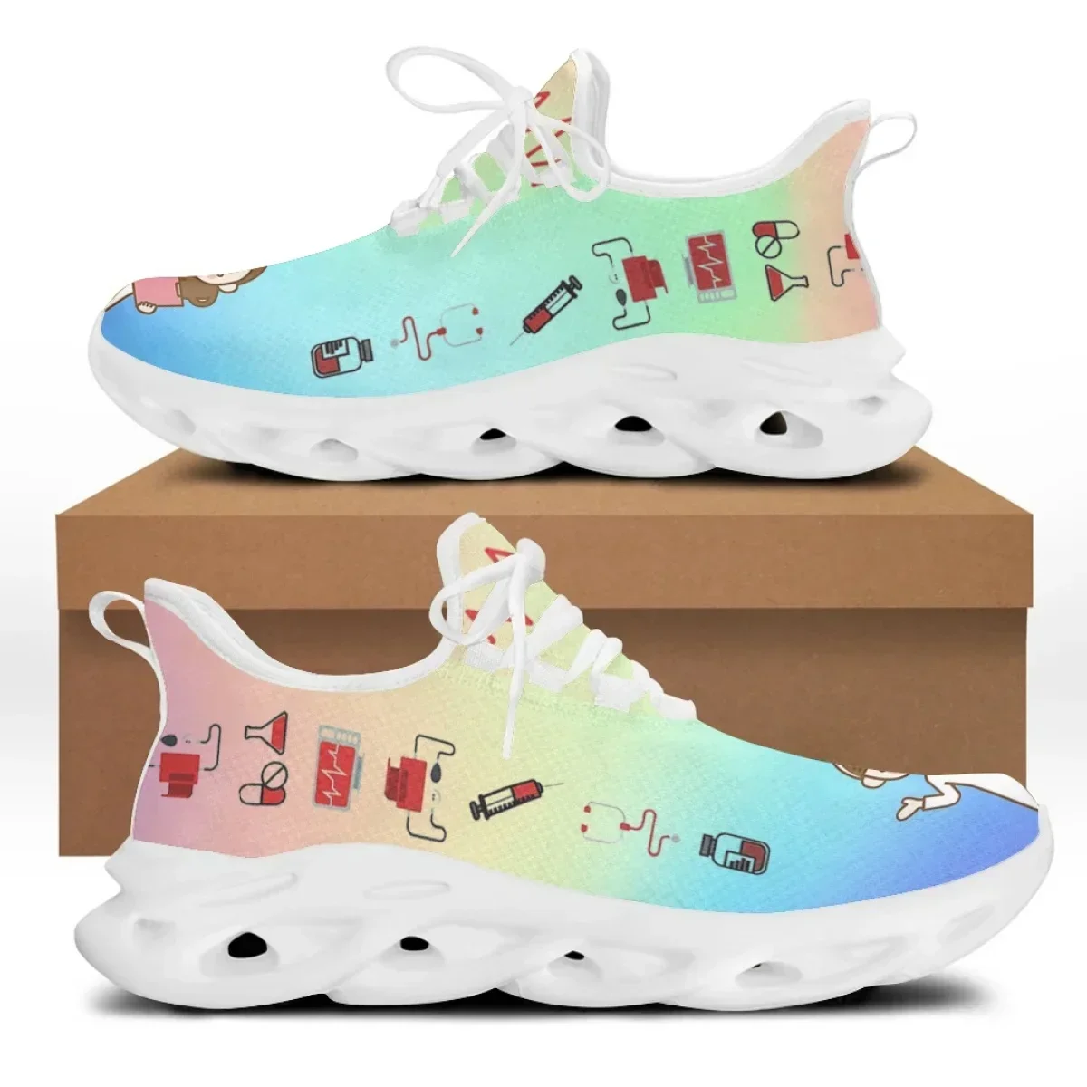 รองเท้าพยาบาลลายพิมพ์ทางการแพท - Women'S Shoes Nursing บทวิจารณ์และราคา