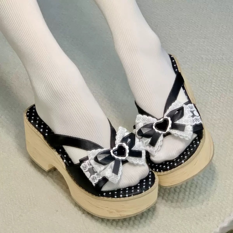 รองเท้าแตะพื้นหนาลายไม้ Sweet  - Women'S Shoes Quality บทวิจารณ์และราคา