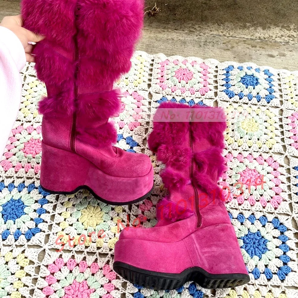 รองเท้าบู้ทยาวถึงเข่าสีชมพูหนา - Kids Shoes Women บทวิจารณ์และราคา