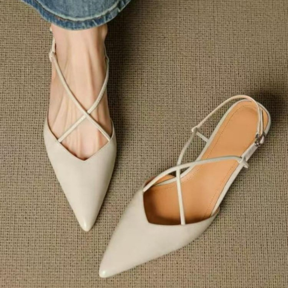 รองเท้าส้นเตี้ยแบบสวมปลายแหลมส - Women Shoes Mules บทวิจารณ์และราคา