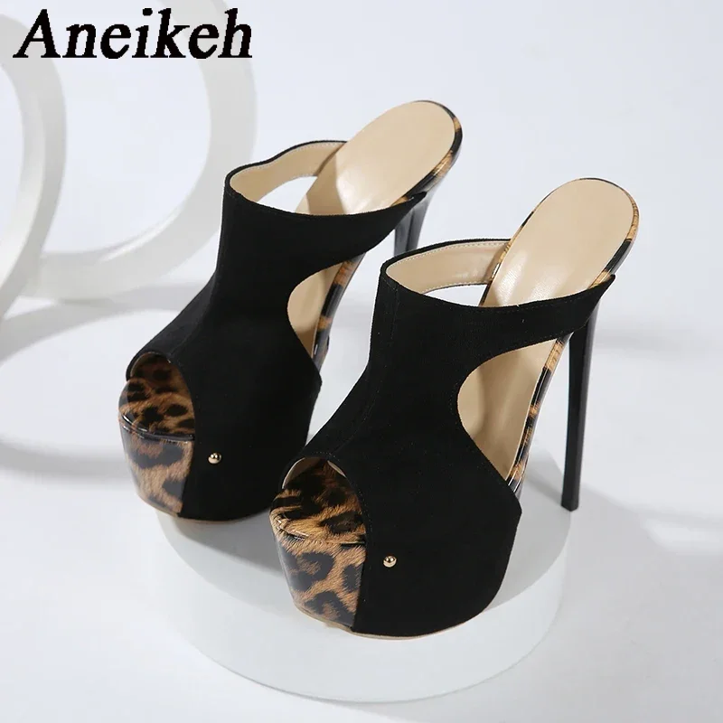 Aneikeh ฤดูร้อน Extreme Platfo - Leopard Print Heels บทวิจารณ์และราคา