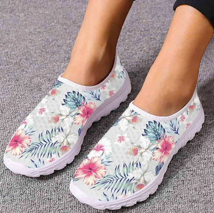 รองเท้าโลฟเฟอร์ลายดอกชบาฮาวาย  - Women Shoes Tennis บทวิจารณ์และราคา