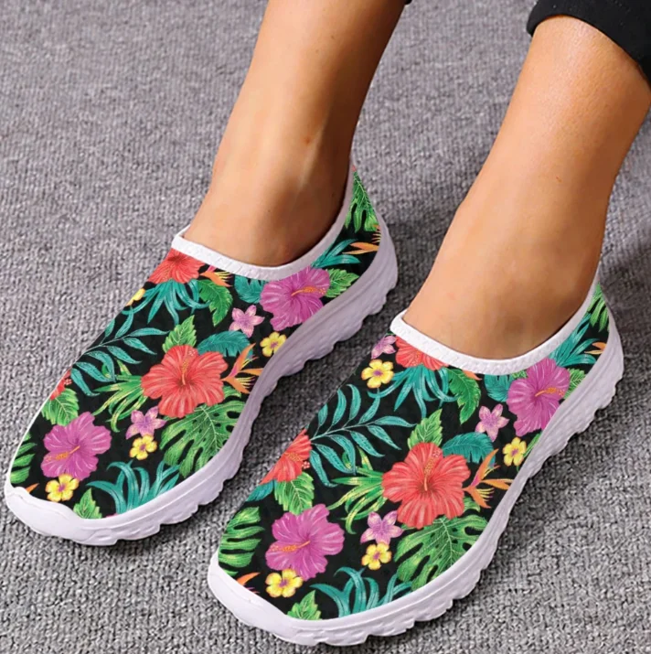 รองเท้าโลฟเฟอร์ลายดอกชบาฮาวาย  - Women Shoes Tennis บทวิจารณ์และราคา