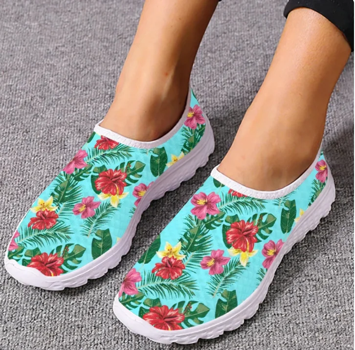 รองเท้าโลฟเฟอร์ลายดอกชบาฮาวาย  - Women Shoes Tennis บทวิจารณ์และราคา